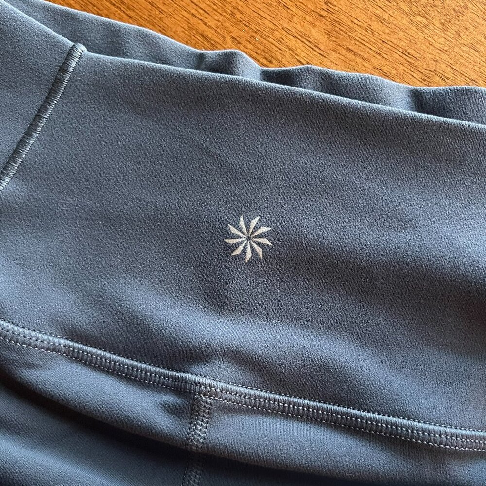 Athleta "Transcend Stash Tight" slate blue leggings S - Picture 6 of 10